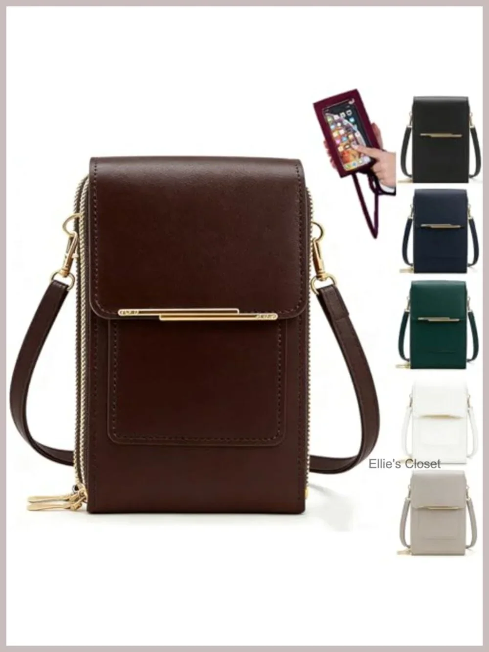 Small Crossbody Bag for Women PU Leather Phone Purse with Adjustable Strap